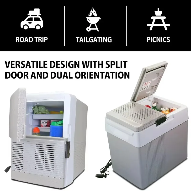 مبرد محمول كولاترون 33 لتر - مبرد غداء كهربائي للسيارة والتخييم والسفر وثلاجة معزولة ذات جوانب صلبة 12 فولت