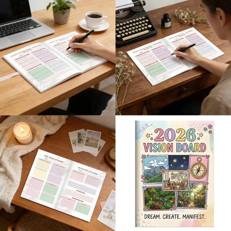 2026 Wishlist Planner Journal Notebook for Office and School Setting Featuring Recycled Paper and Compacts Design