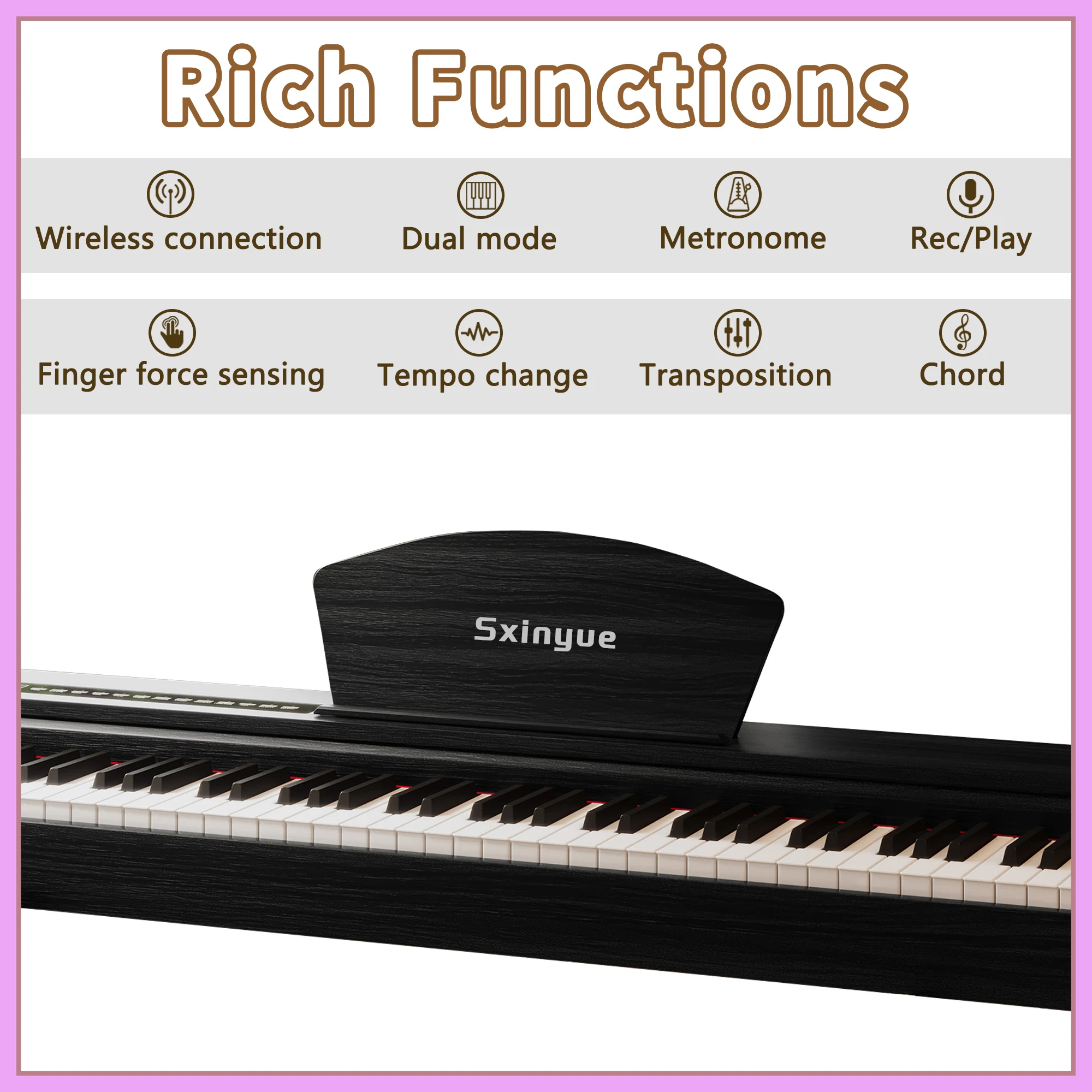 Upright Digital Electronic Piano Keyboard Musical Instrument For Music Learning