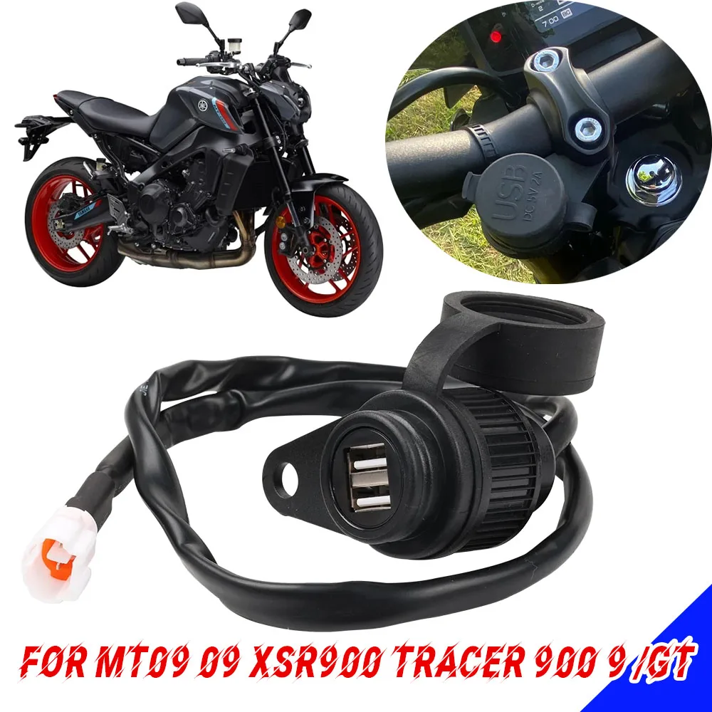 For YAMAHA MT09 MT-09 SP FZ09 XSR900 XSR 900 Tracer 900 9 GT 9GT 900GT Accessories Dual USB Charger Plug Socket Adapter Charging