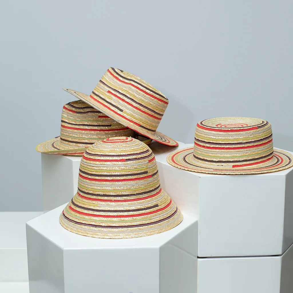chapeau-de-paille-boheme-a-rayures-arc-en-ciel-pour-femme-chapeau-de-soleil-fedora-a-dessus-plat-protection-uv-pour-les-vacances-en-plein-air-et-la-plage