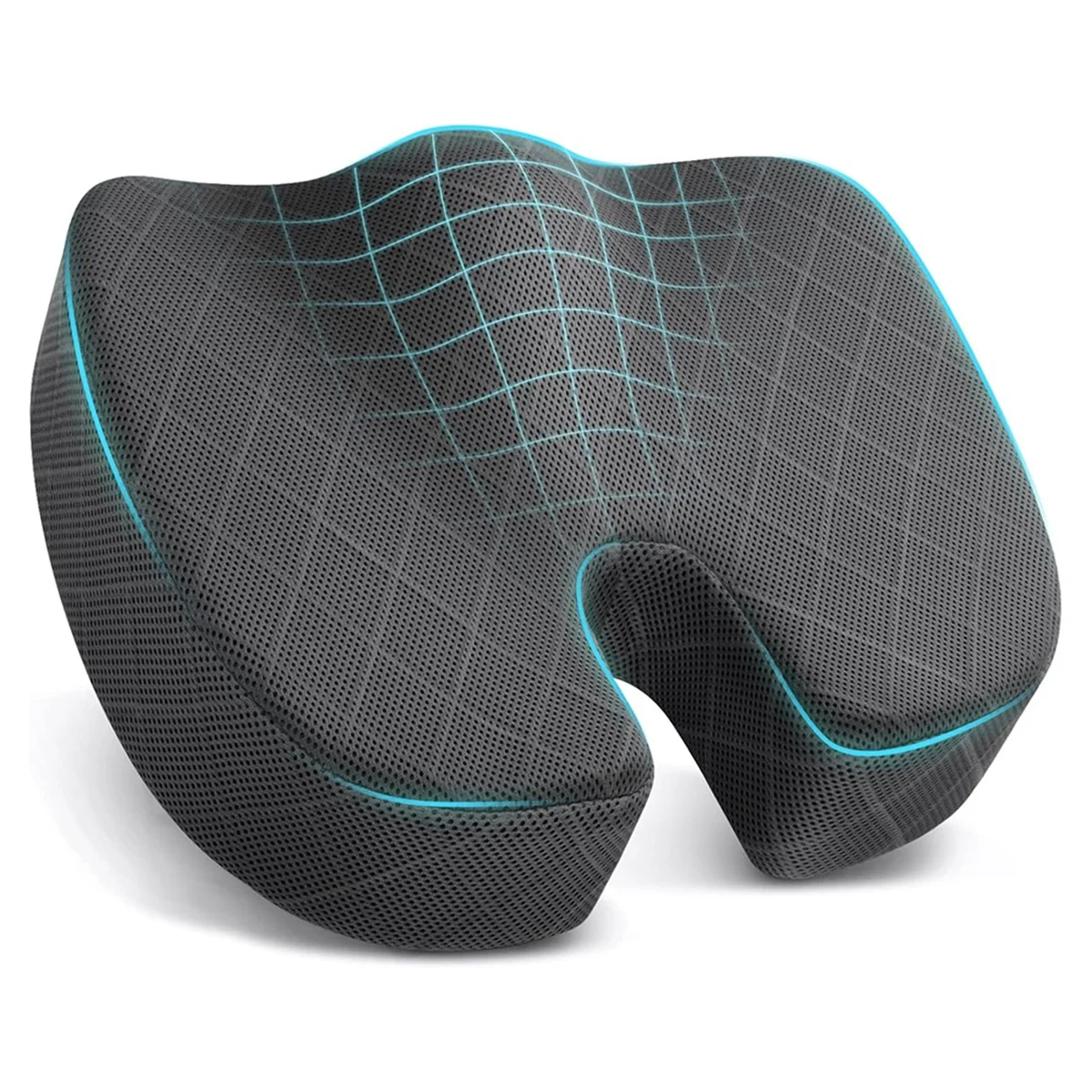 CHCH Seat Cushion - Cushion for Office Chair, Car Seat, Airplane, Bleacher - Sciatica & Coccyx Pain Relief Desk Grey Cushion