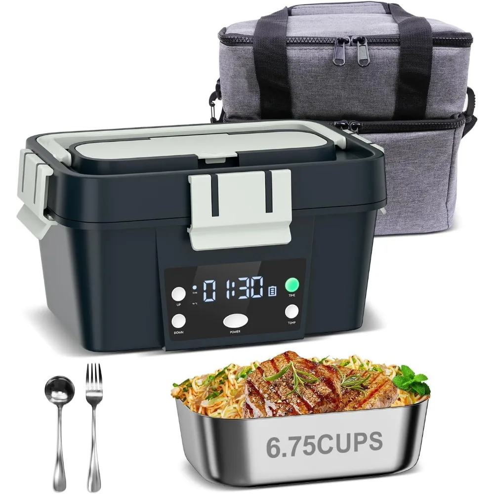 

Portable Self-Heating Lunch Box with Smart Timer, 1.6L Capacity, Leak-Proof Design for On-the-Go Meals