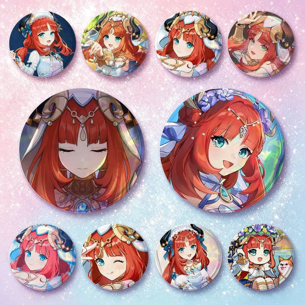 Nilou Genshin Impact Badges Button Round Creative Pin Brooch Badge Bag Decor Accessories Fans Collect Friends Gifts