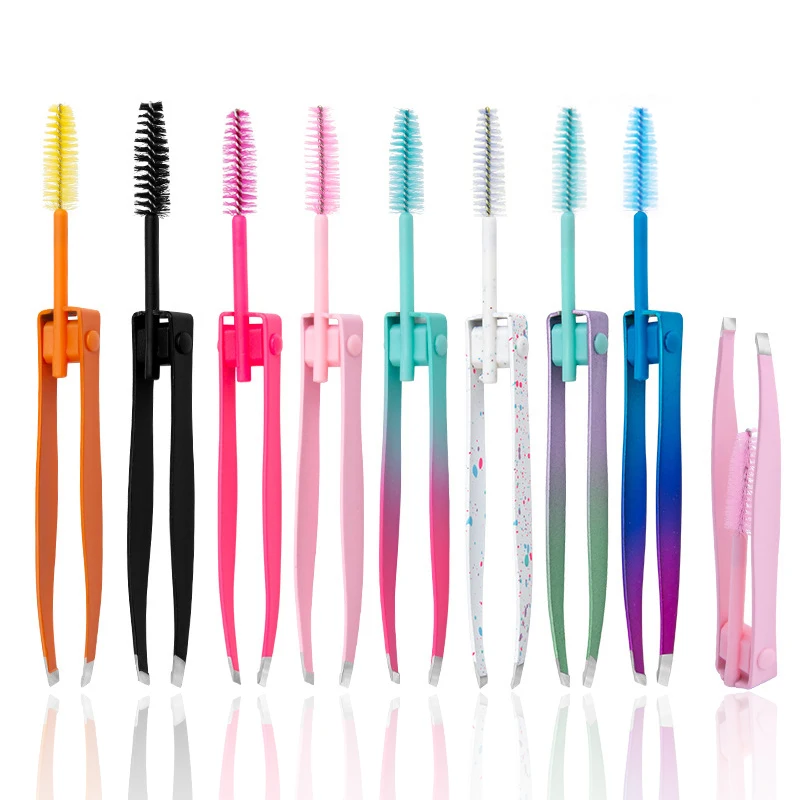 الحاجب الملقط و فرشاة رمش ، المهنية غرامة الشعر مجتذب ، أدوات ماكياج ، اختيار الصلب ، مقاطع الجمال إزالة ، 2 في 1