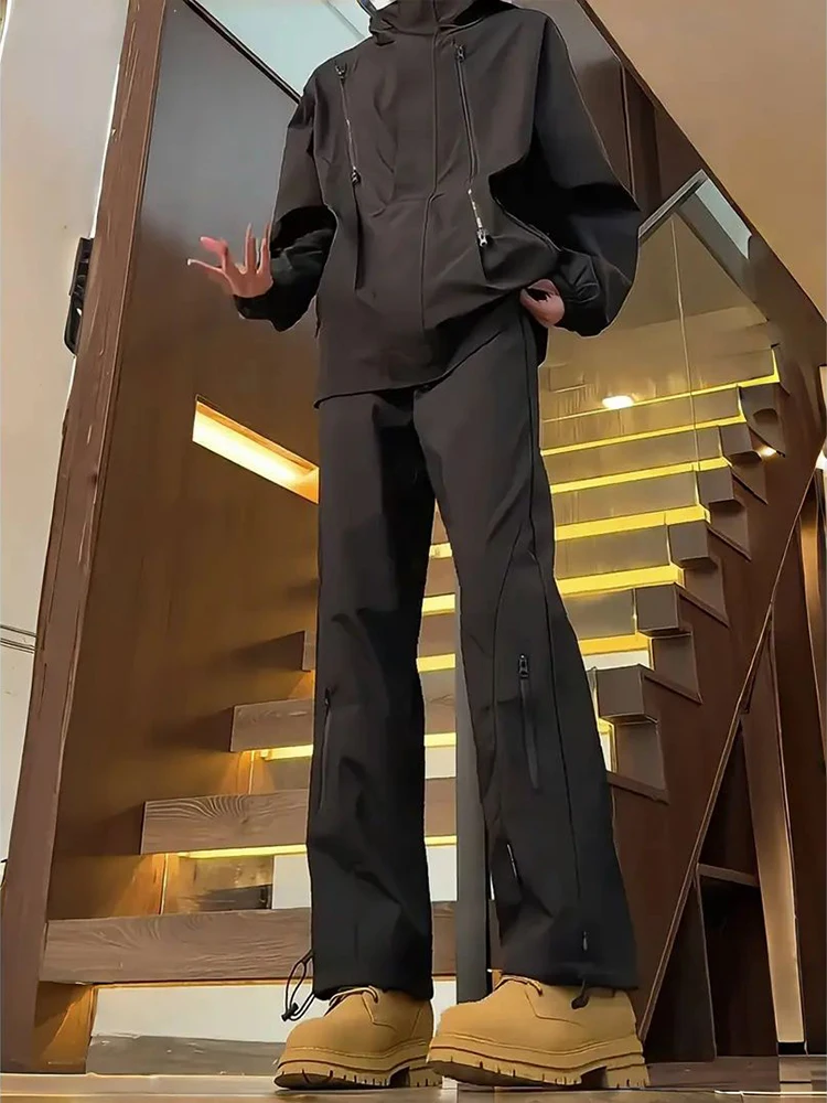 

Bla Fce Lined Cargo Pants Men's Spring Autumn Outdoor Hiking Mountain Climbing Straight Leg Waterproof Breathable Workwear