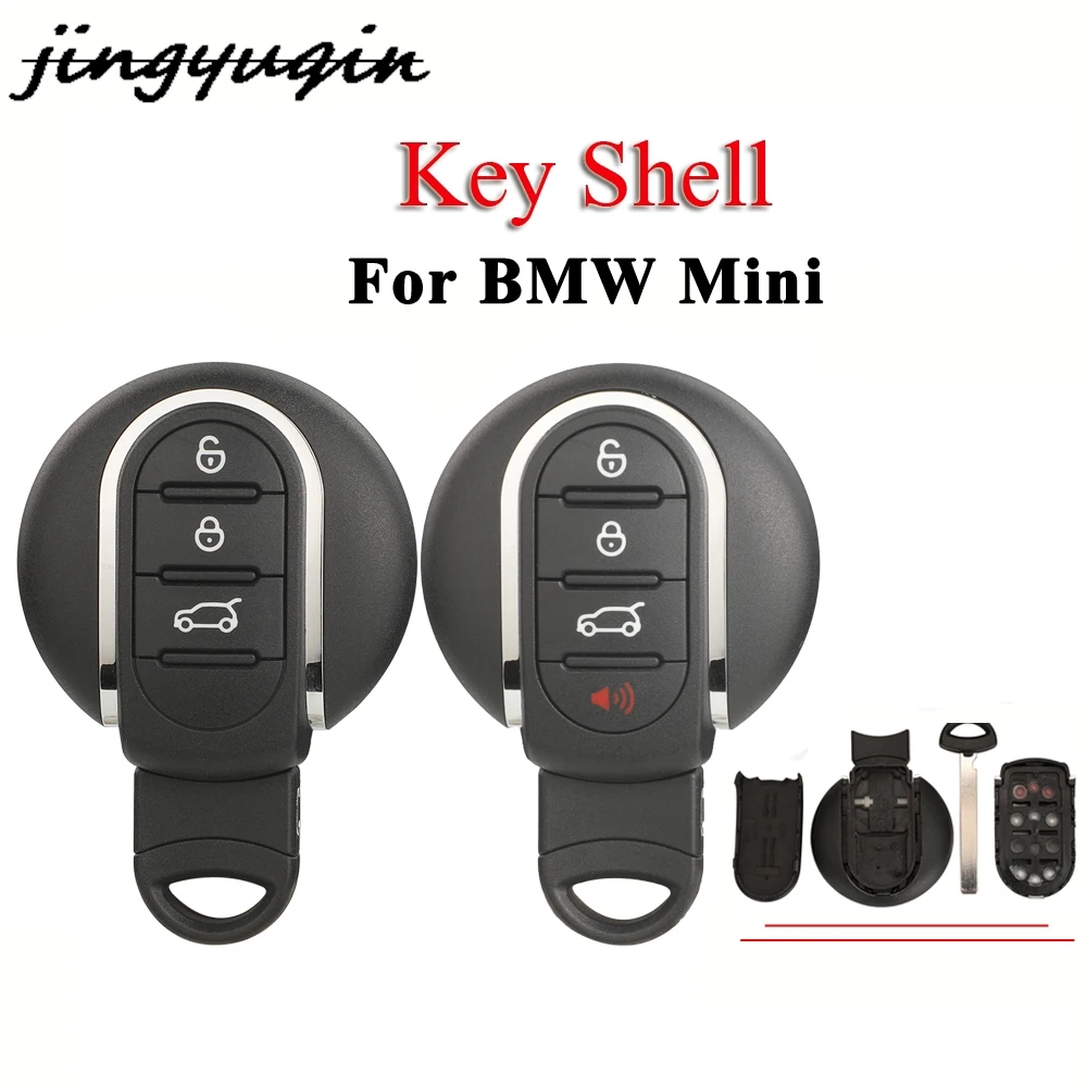 

jingyuqin 3/4Buttons Car Key Case Holder Smart Remote Fobs Cover Replace Shell For BMW Mini Cooper F54 F55 F56 F57 F60