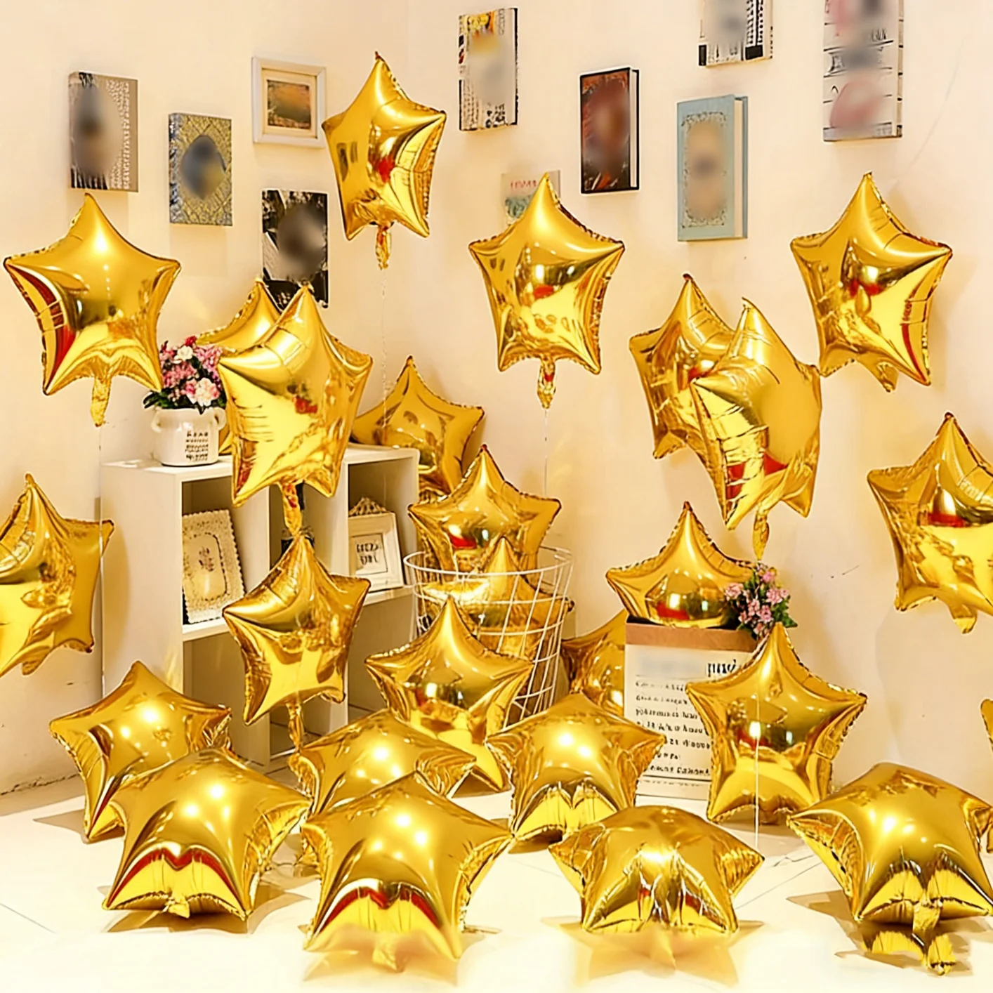 10 Stück 18 Zoll Stern-Folienballons Metallische Aluminium-Mylar-Ballons für Hochzeits- und Partydekoration Glänzende Pentagramm-Ballons – Detail 2
