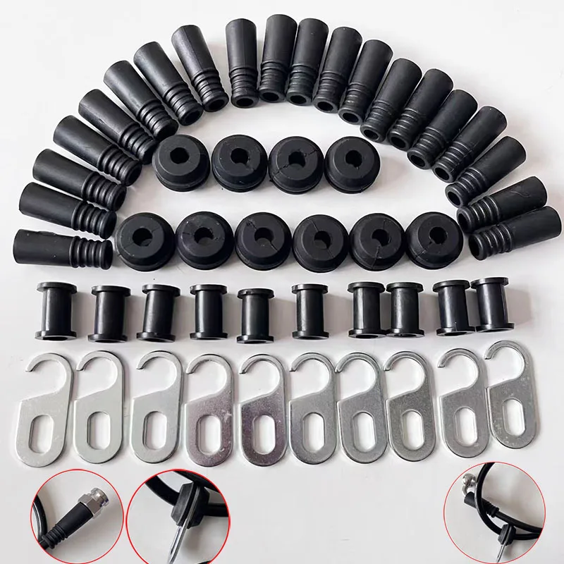 1-10PCS Black Hollow Silicone Rubber Snap-on Grommet Hole Plug Ring Gasket AN3 Clutch BrakeHose Accessories Line Protect Bush