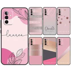 PERSONALISED name initial Pink Case For Samsung Galaxy A32 A52 A12 A14 A34 A54 A51 A71 A15 A25 A35 A55 A53 A33 A13 Cover