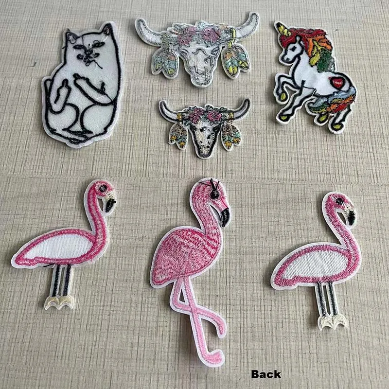 Unicorn,Crane Bird,Cat Cartoon Patch Embroidery Applique Cloth Badge,Heat Transfer Stickers Iron On Patches For T Shirt,Clothing