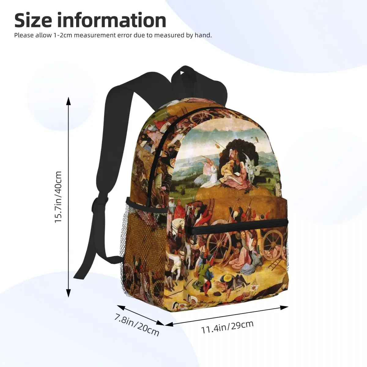 The Garden Of Earthly Delights Hieronymus Bosch  Student Backpack School Bag Hiking Daypack for Men Women Bookbag Shoulder Bags