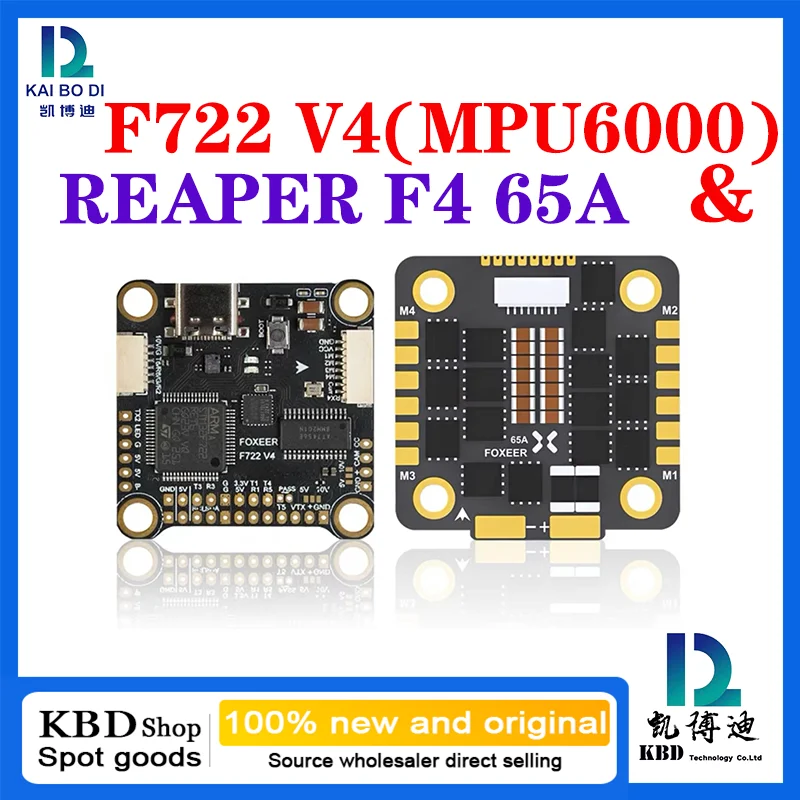 Foxeer f722 v4 mpu6000/f722 v4 mini/reaper f4 65a & f722 v4/reaper f4 60a & f722 v4 mini fpv drone flug controller & esc stapel