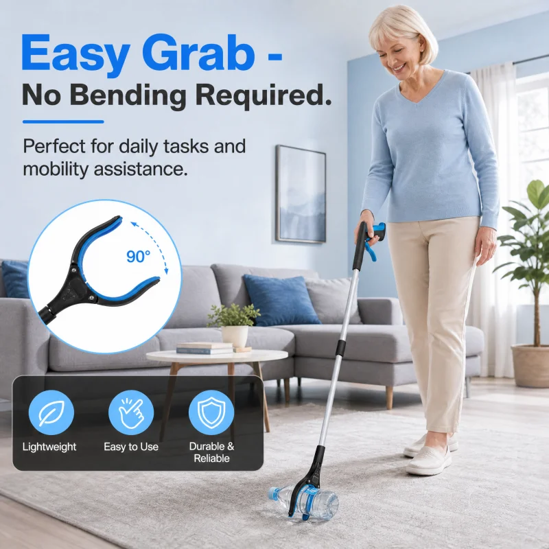 Grabber Reacher Pick Up Tools 360 Rotating Head Foldable Trash Claw Grabbers for Sanitation Worker & Elderly & Pregnant Women