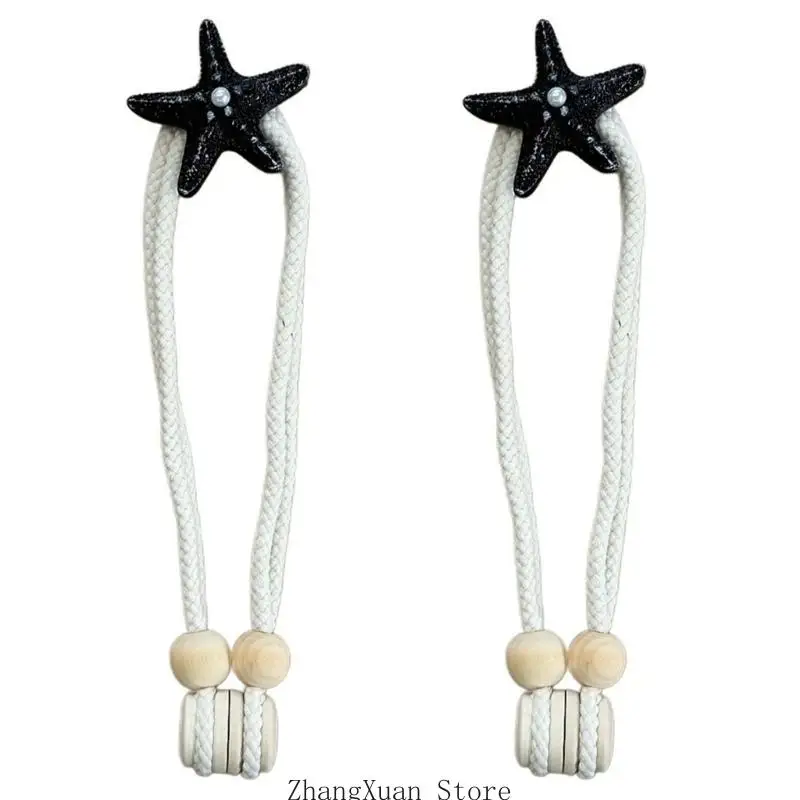 Sea Star Magnetische Vorhangschnalle, Raffhalter, Seil, magnetische Vorhanghalter, 2er-Set für durchsichtige Stoffe – Detail 9