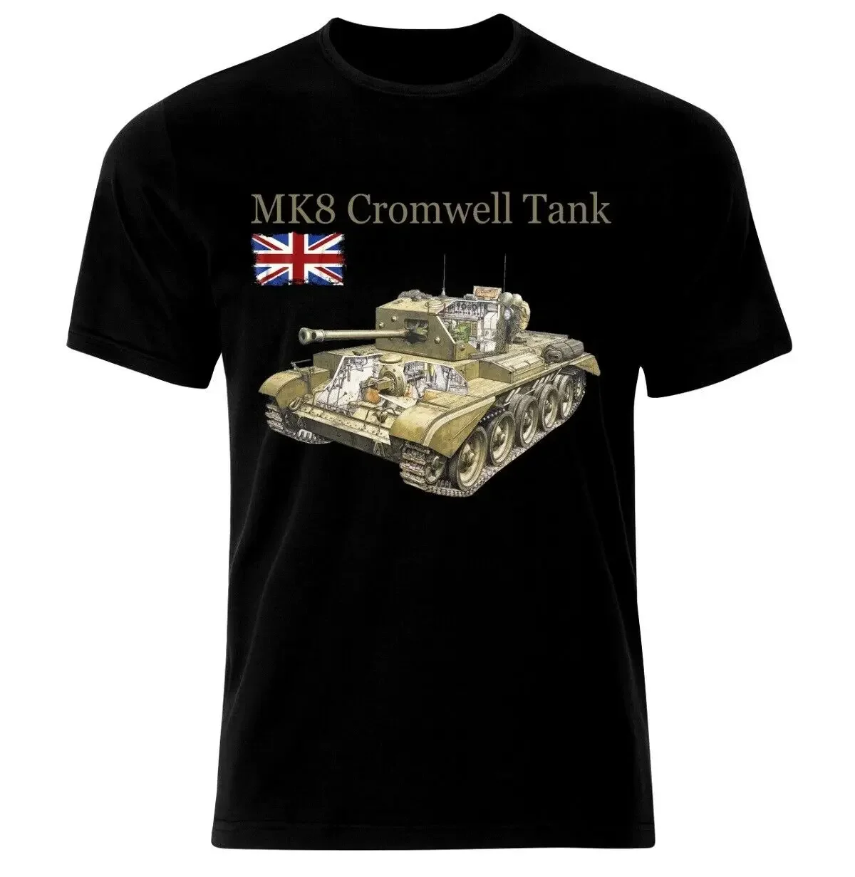 

WWII UK Army Mk VIII Cromwell Tank T-Shirt 100% Cotton O-Neck Summer Short Sleeve Casual Mens T-shirt Size S-3XL