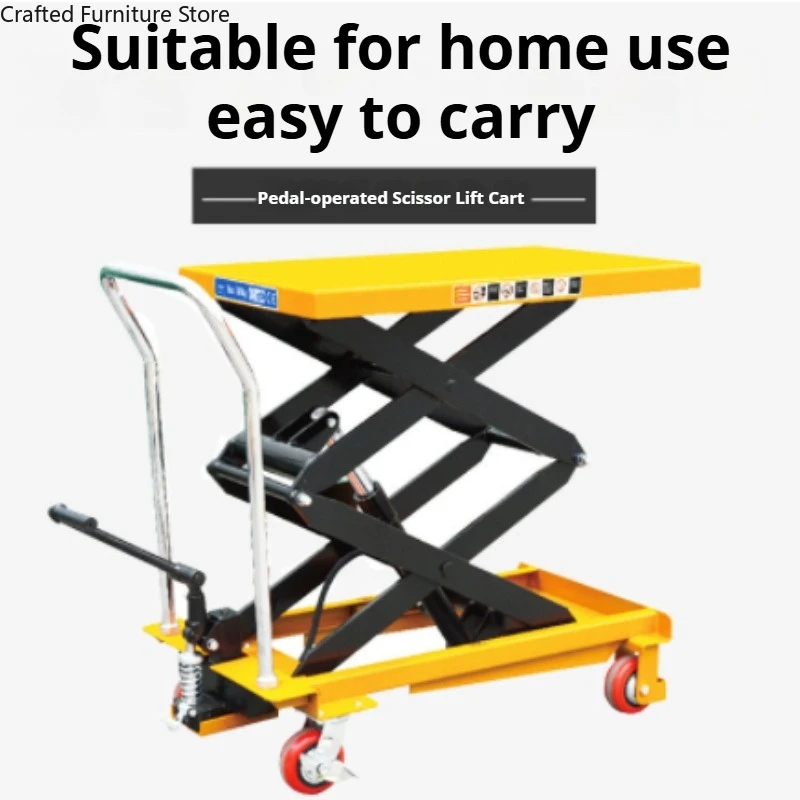 Manual Hydraulic Lift Trolley Loading Unloading Lift Trolley Moving Platform Commercial Furniture Hebebühnenwagen ZY40TC