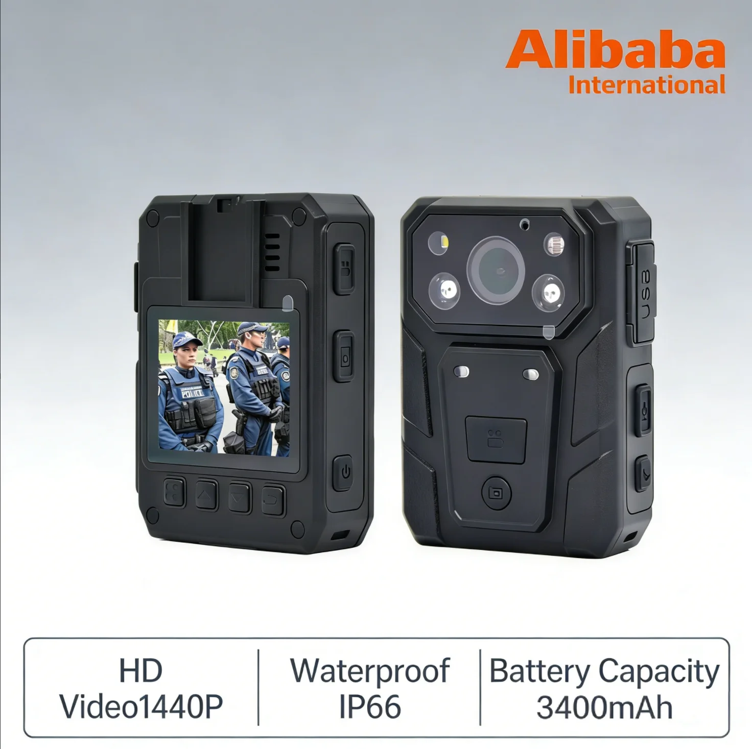 Pocket Body Worn Camera with 2K HD Recording Night Vision Wearable Camera for Security Patrol Inspection Law Recorder