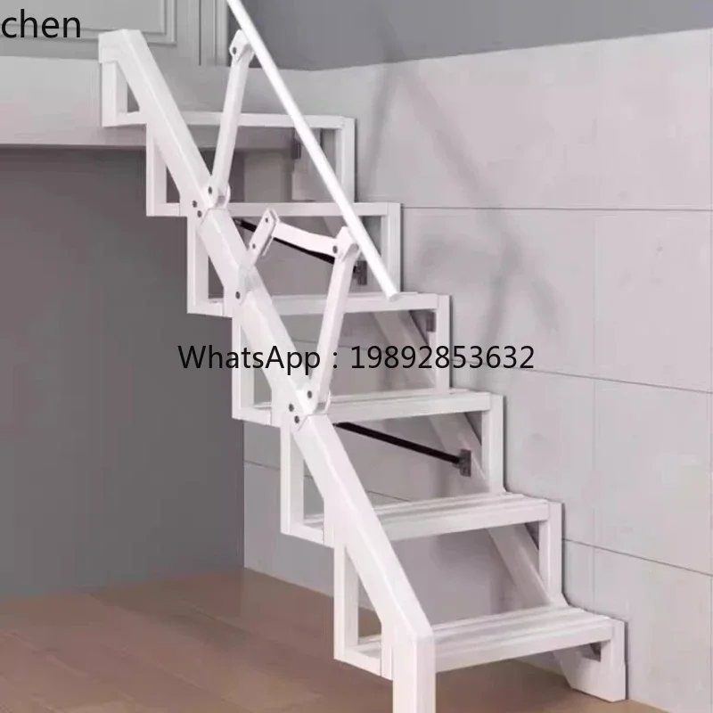 u20 folding stairs against the wall loft side wall step ladder Duplex escalator home decoration accessories image 5