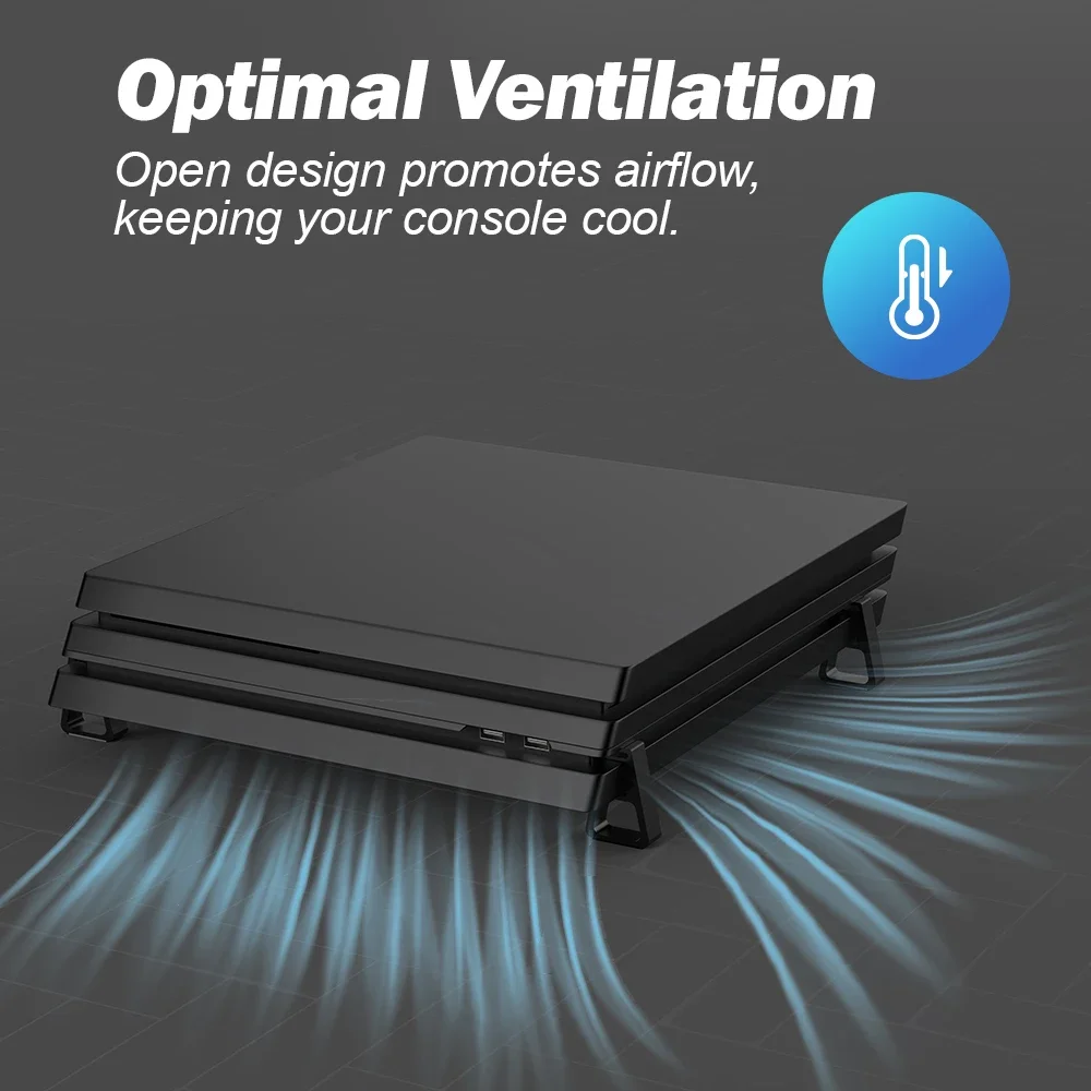 حامل إصدار أفقي للتبريد من TECTINTER لملحقات وحدة التحكم PS4/Slim/Pro قاعدة مضادة للانزلاق دعامة مسطحة مثبتة