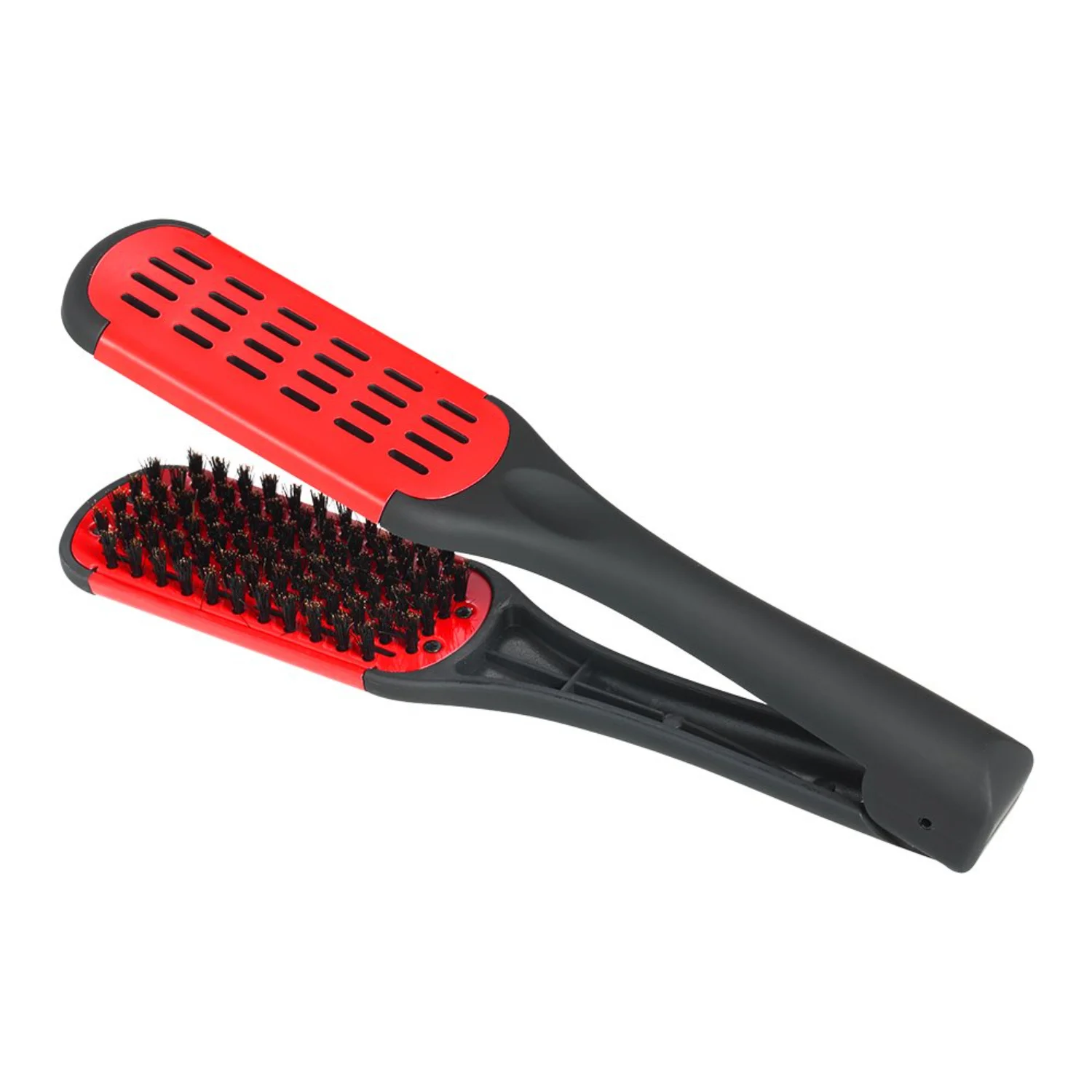 

NEWCE Double Sided Bristle Hair Brush Clamp Straightener Comb, Natural Fibres Styling Tool Portable hair brush Denman brush Comb