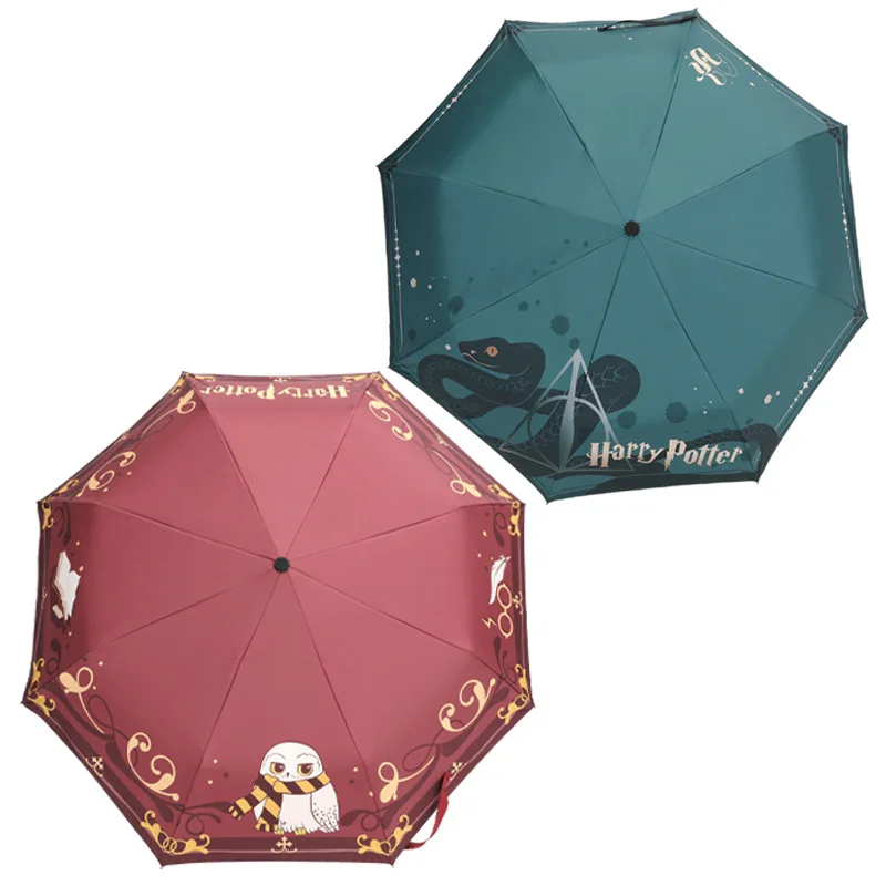 Harries Potter Peripheral Umbrella Anime Gryffindor Slytherin College Parasol Automatic Umbrella Child Gift