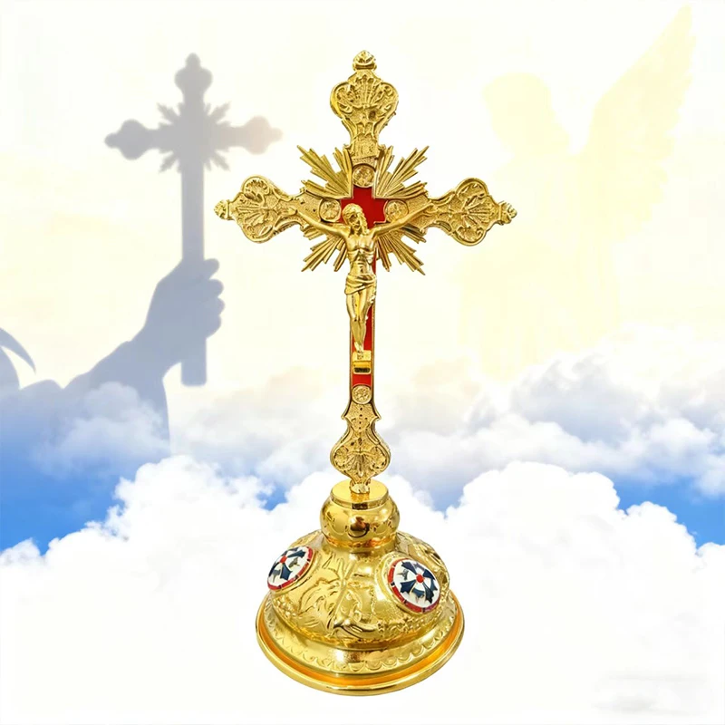 Neues 2026 Orthodoxes Kreuz Jesus-Kruzifix Christliche Orthodoxe Kirchenutensilien Kirchen- und Heimdekoration Jesus-Kreuz für religiöse Rituale – Detail 1