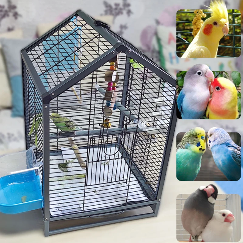 Cute Window Bird Cages House Portable Habitat Pigeon Bird Cages Decoration Backpack Canarios Accesorios Bird Supplies RR50BN