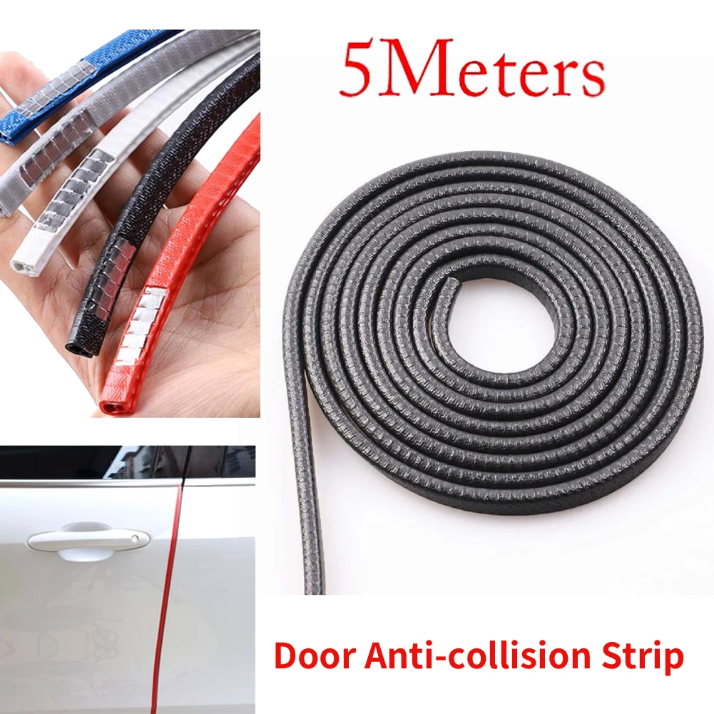 5M Car Door Protector Anti Collision Sealing Strip U-shaped Cuttable ABS Door Edge Protection Strip Window Trim Corner Protector