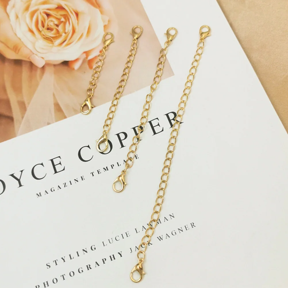 

10 Pcs Chains Necklace Extender Jewelry Making Parts Lobster Buckle Fairy Key Necklaces
