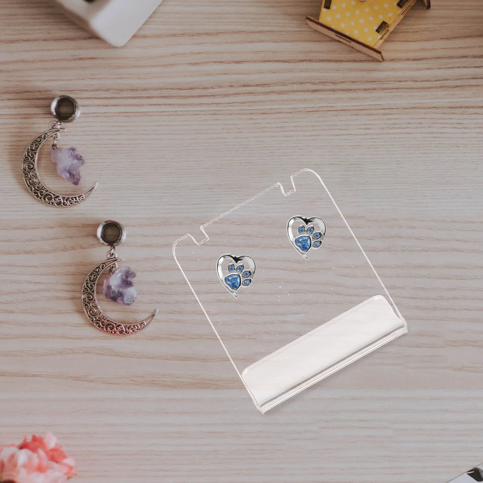 

10pcs Earring Holder Acrylic Display Rack Transparent Stud ganizer Women Earrings Storage Racks L Shaped Ear Piece Racks Clear