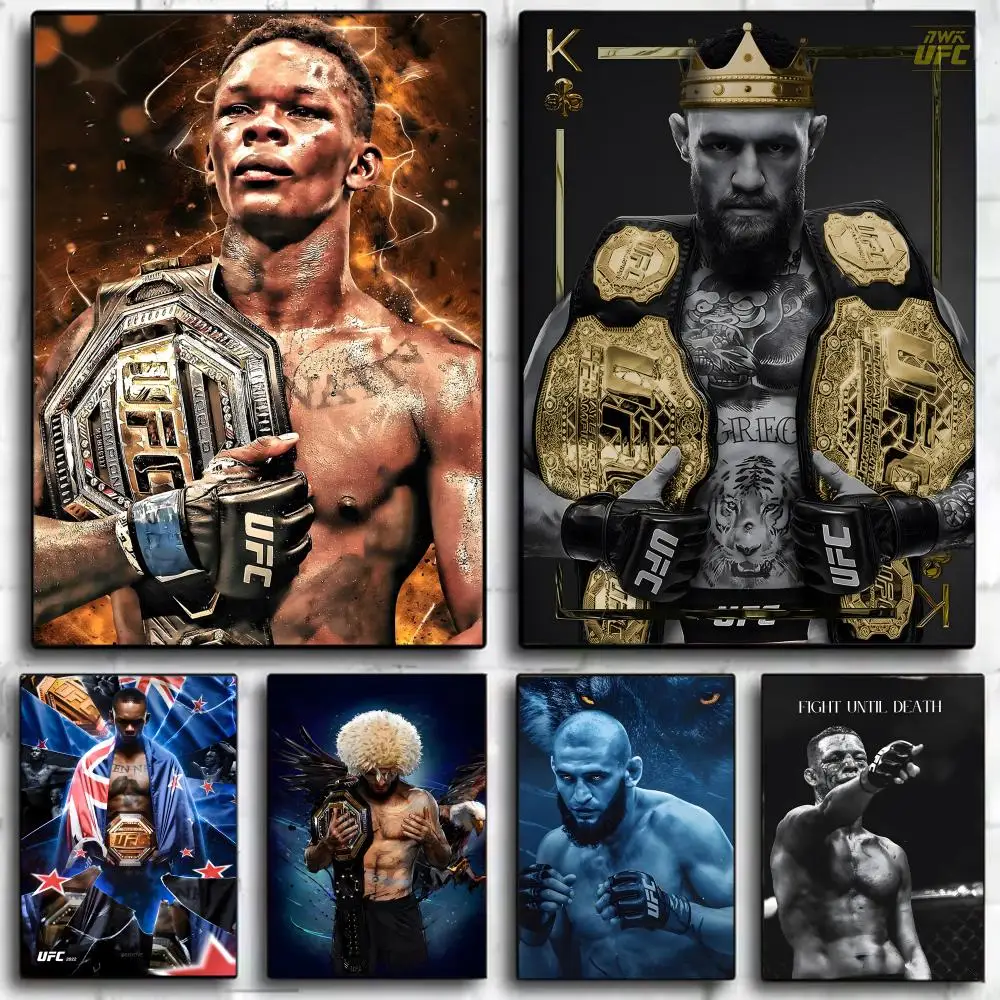 Póster UFC K-Khamzat Chimaev K-Khabib, arte de pared impreso, Mural decorativo, decoración del hogar, regalo sin marco