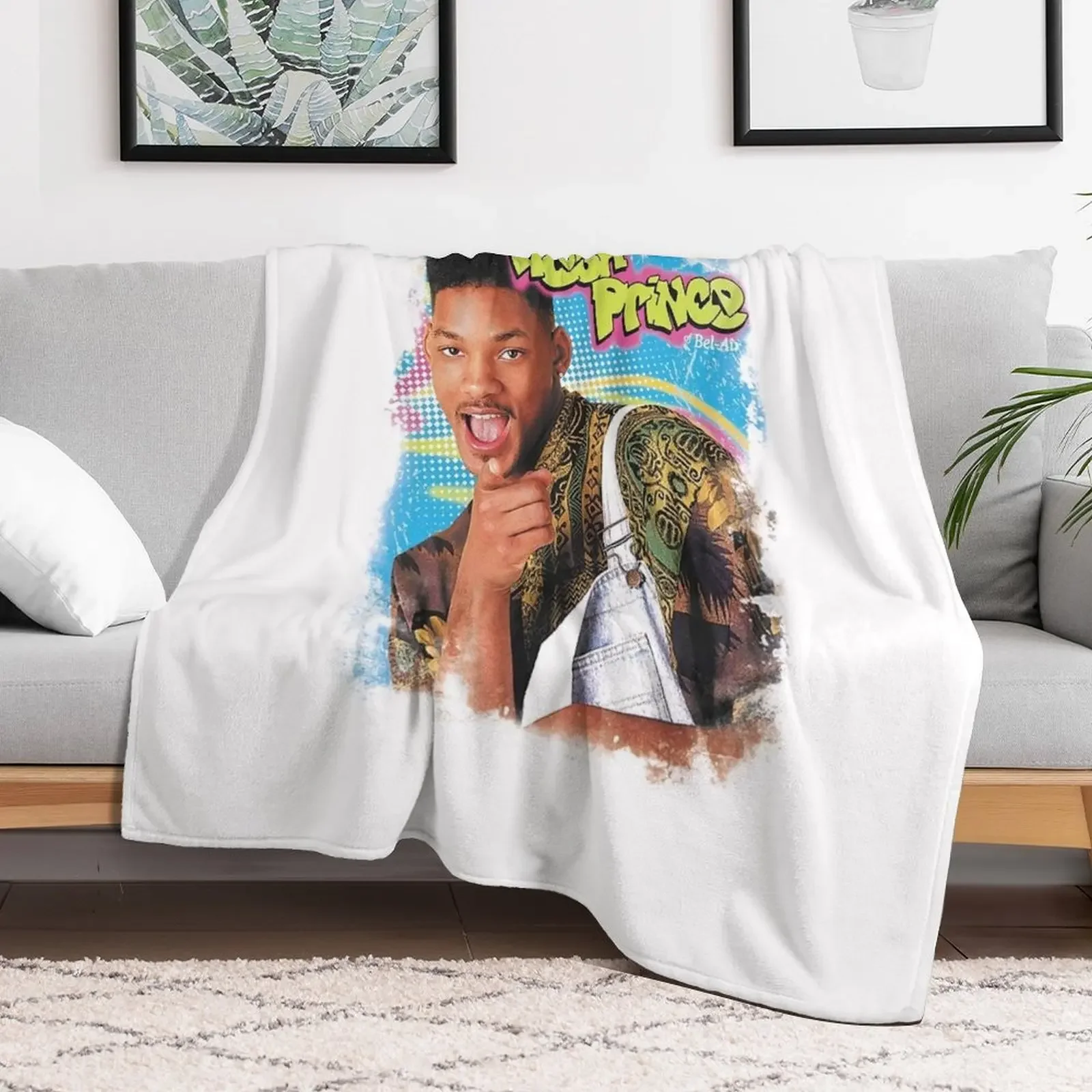 The Fresh Prince of Bel-Air White Gift For Fan, Gift T-Shirt For Women, Kids, Adults Men, Halloween day, Thanksgiv Throw Blanket