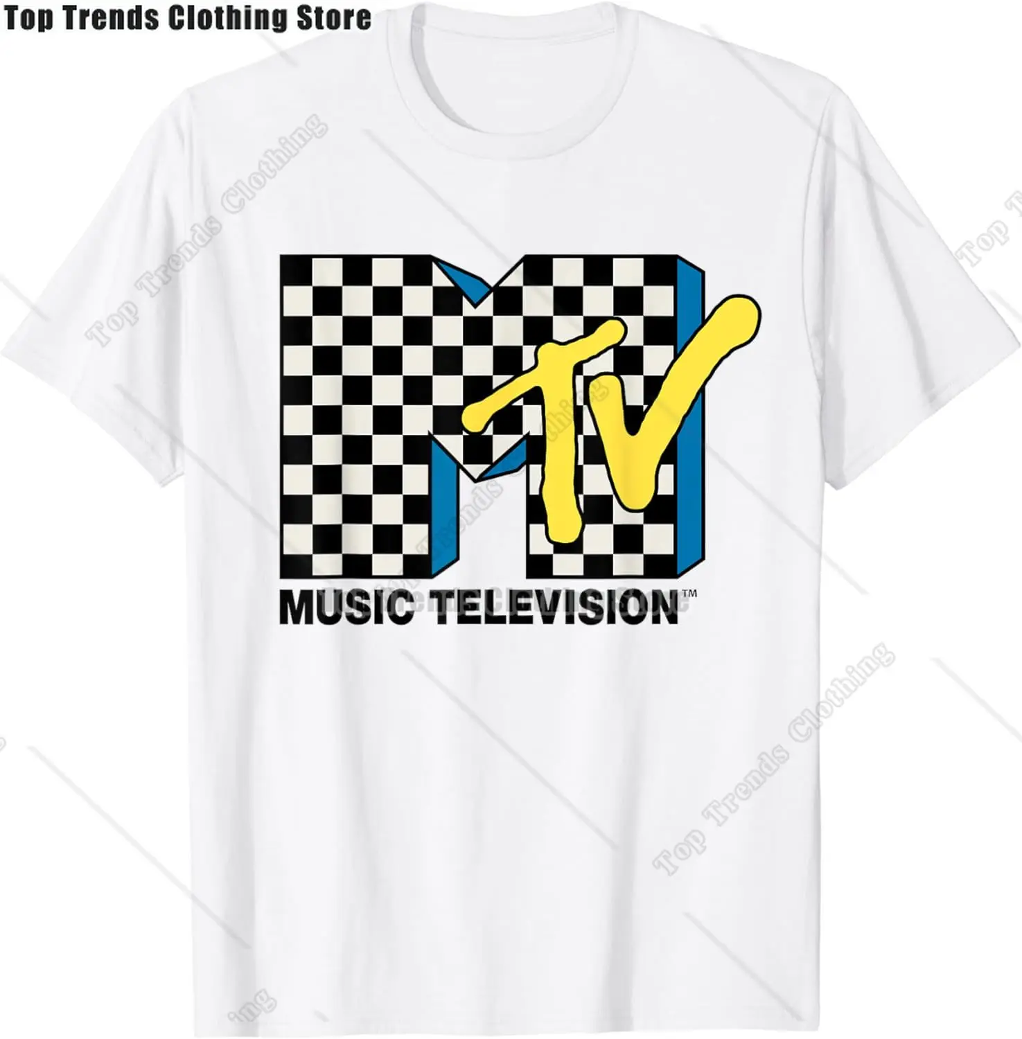 Camiseta con Logo Vintage de MTV para hombre, Camisa de algodón con estampado de I Want My Boombox, estilo Retro, informal, Pop Music Tv Culture,