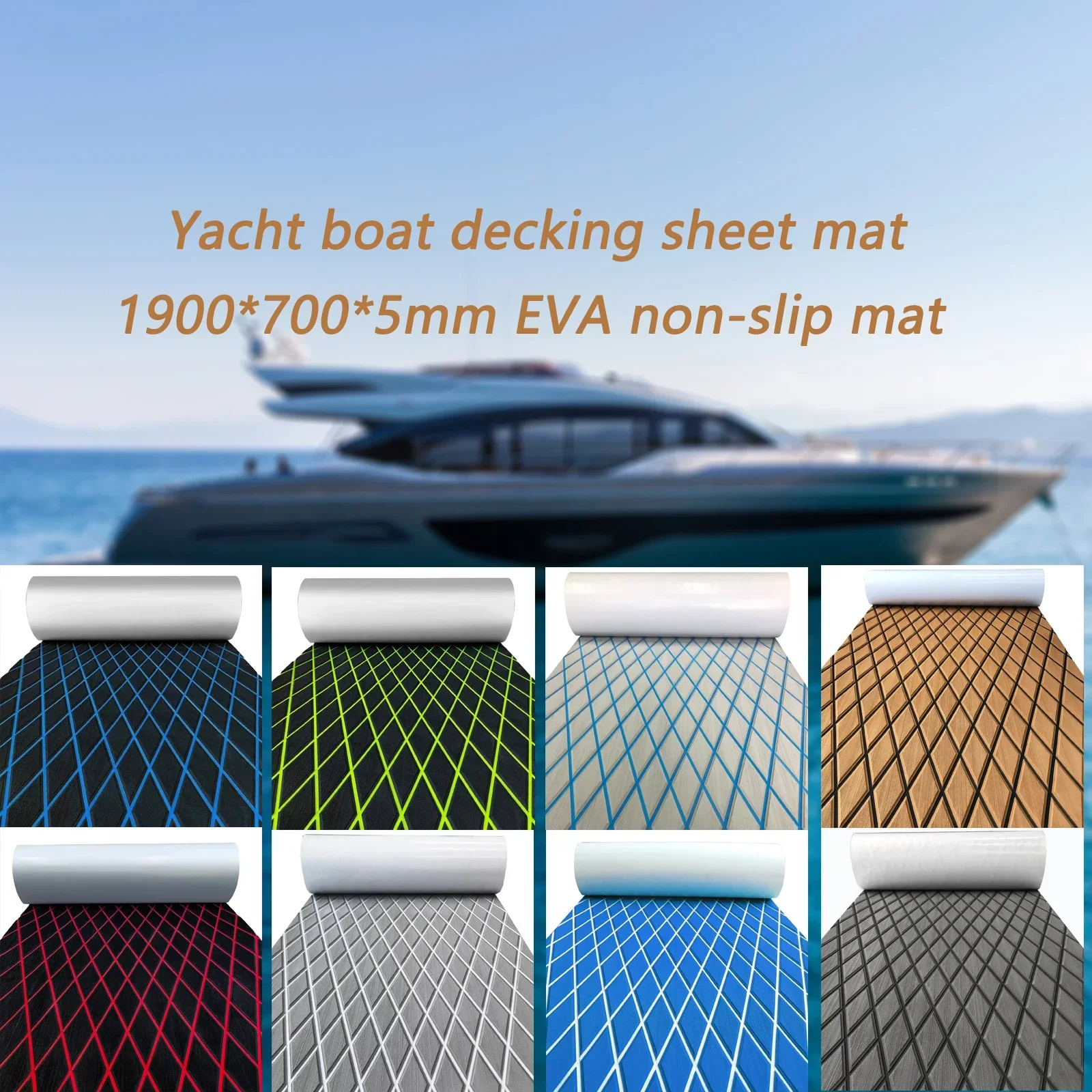 1900*700*6mm Self-Adhesive EVA Foam Decking Sheet Mat Boat Floor Deck Non-slip Pad for Motorboats RVs Yachts Kayaks Accessories