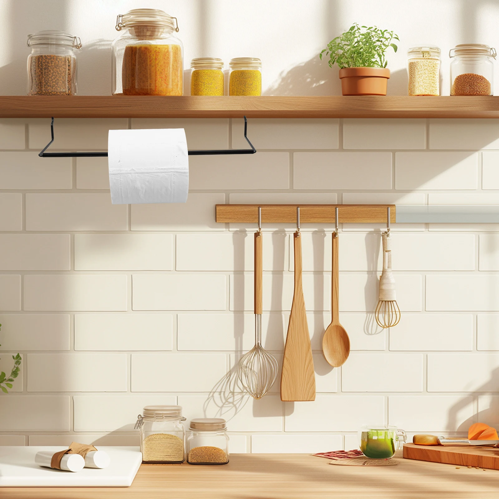 

Paper Towel Holder Kitchen Organizers Galvanized Steel Rack Pegboard Hooks Vintage Accessories Storage Bathrooms Workshops