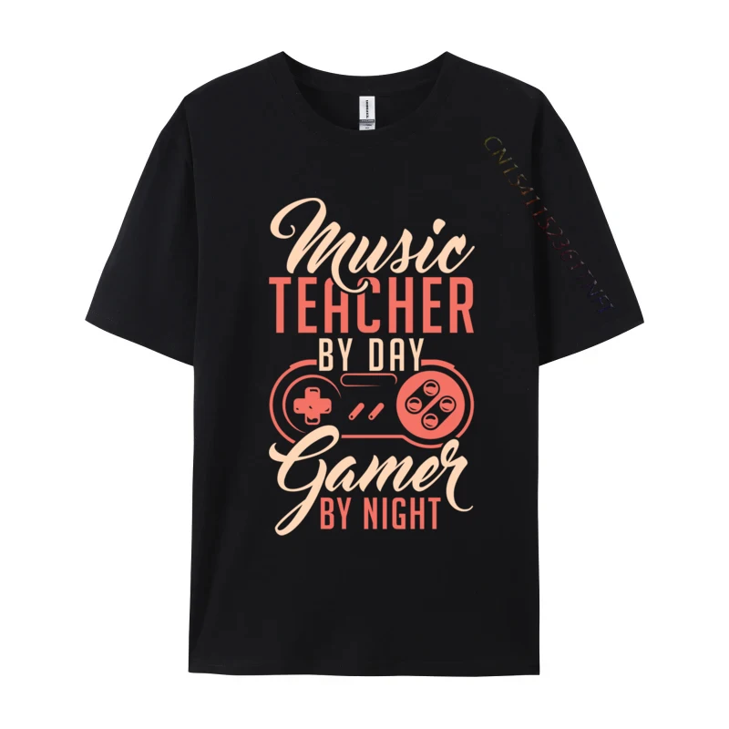 

Music Teacher by Day Gamer By Night Funny Teacher Casual Top T-shirts for Men Casual Tops & Tees Classic Slim Fit Tops & Tees
