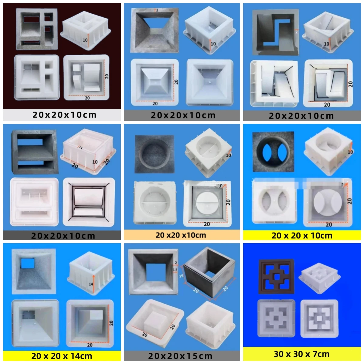 21 Types of Garden Path Wall Brick Mould 3D Carving Anti-Slip Concrete Plastic Paving Mould Cement Antique Brick Mould 1Pc
