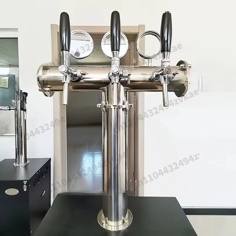 Pub Beer Column Customized T Type Bronze Color Beer Tower, 3lines Beer Column,