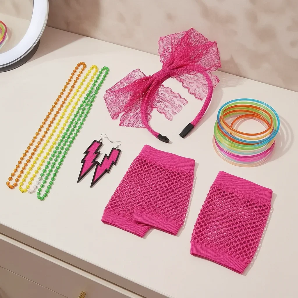الكبار 80s زي حفلة مجموعة 80s - مراجعة Women'S Accessories In The 80S وسعره