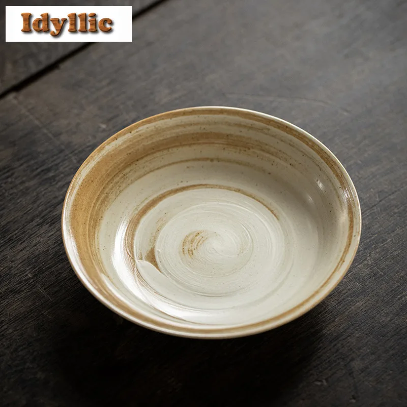 

Powder Yin Wabi Sabi Style Pot Bearing Holder Zisha Pot Dessert Serving Trays Dry Bubble Table Tea Tray Coasters Tea Items Craft