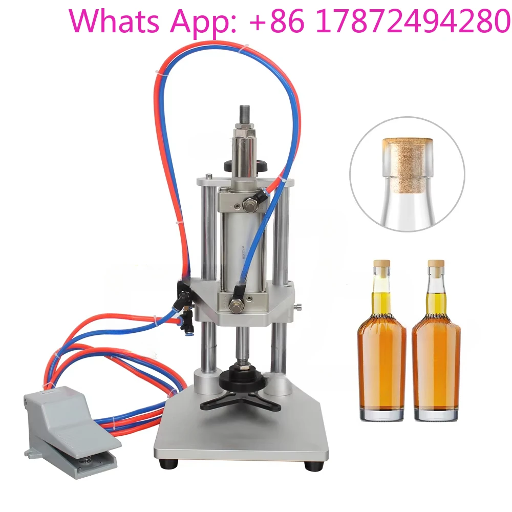 

Pneumatic Semi-Automatic T Cork Press Capper Glass Bottle Sealing Closing Machine