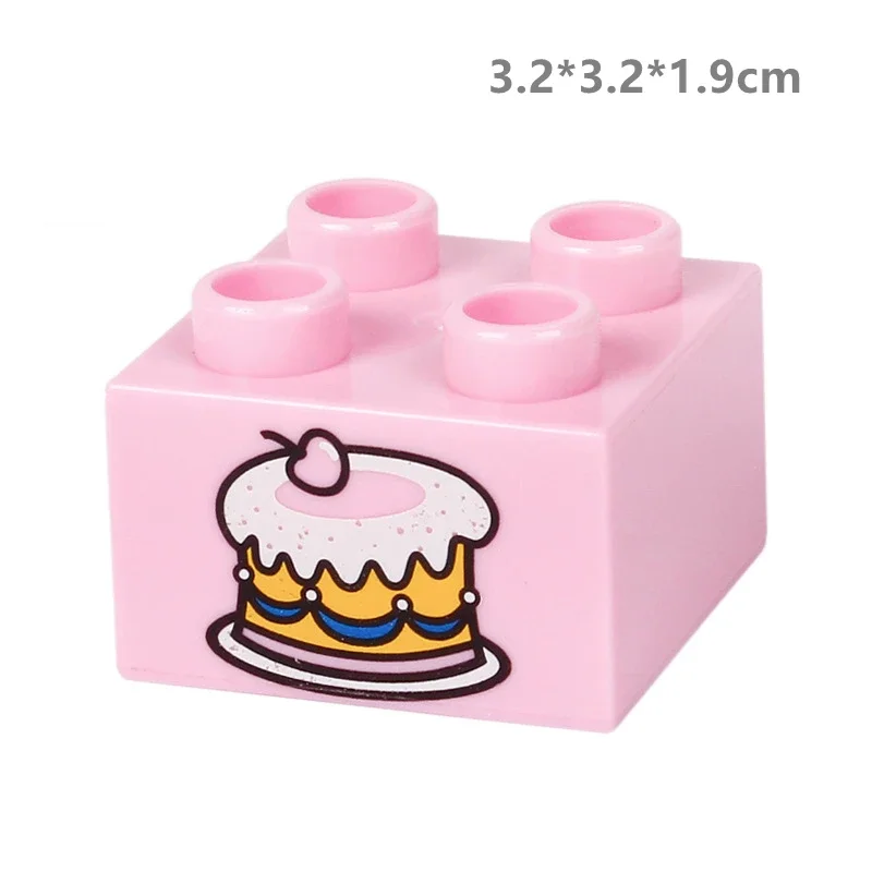 Big Building Base Blocks Printed Patterns Accessories Cake Zoo Tools Compatible Large Bricks Children Kids Creativity Toys Gifts