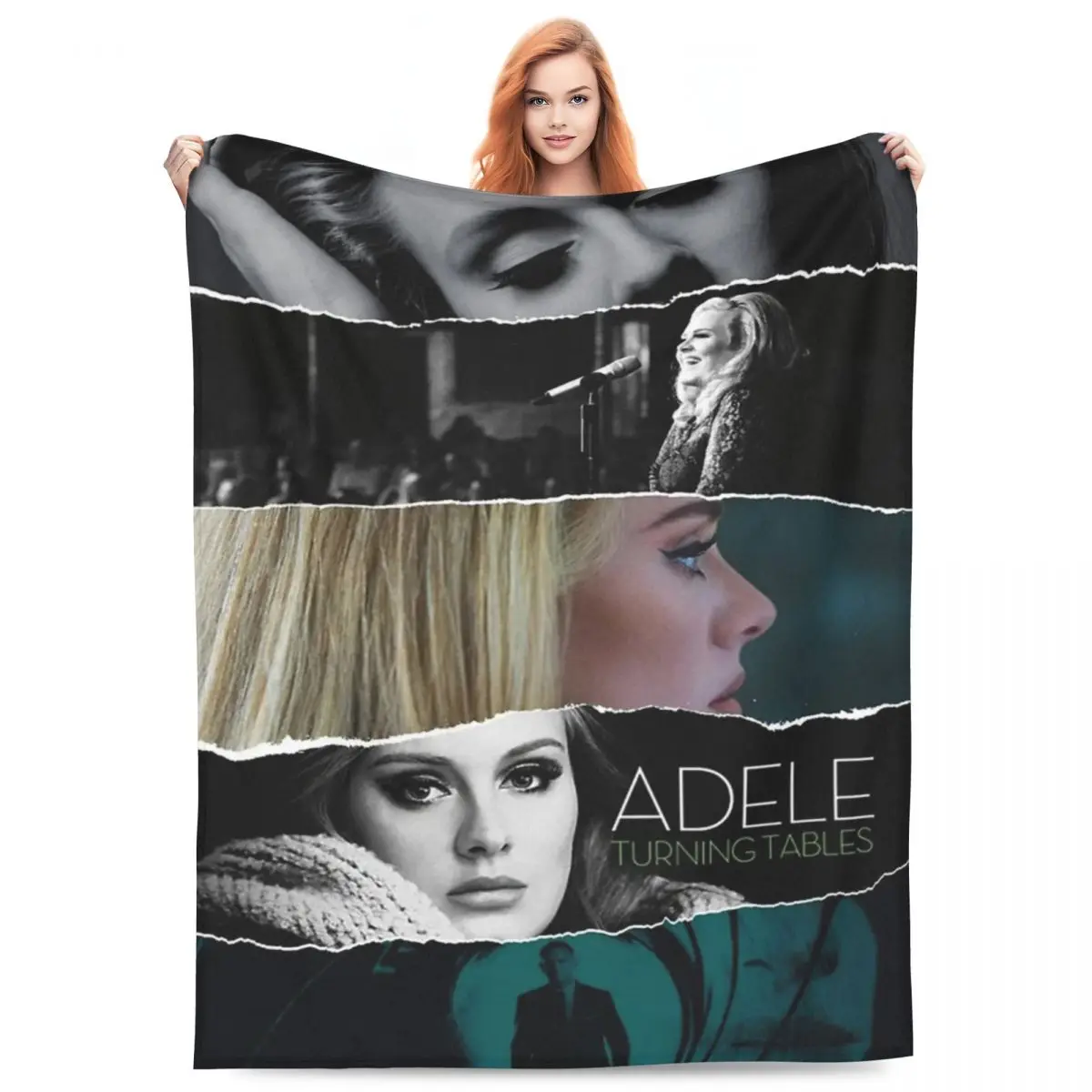 

Adele Singer Merchandise Blanket Flannel Sofa Music Album Tour Throw Blanket Cozy Soft for Car Bedding Throws