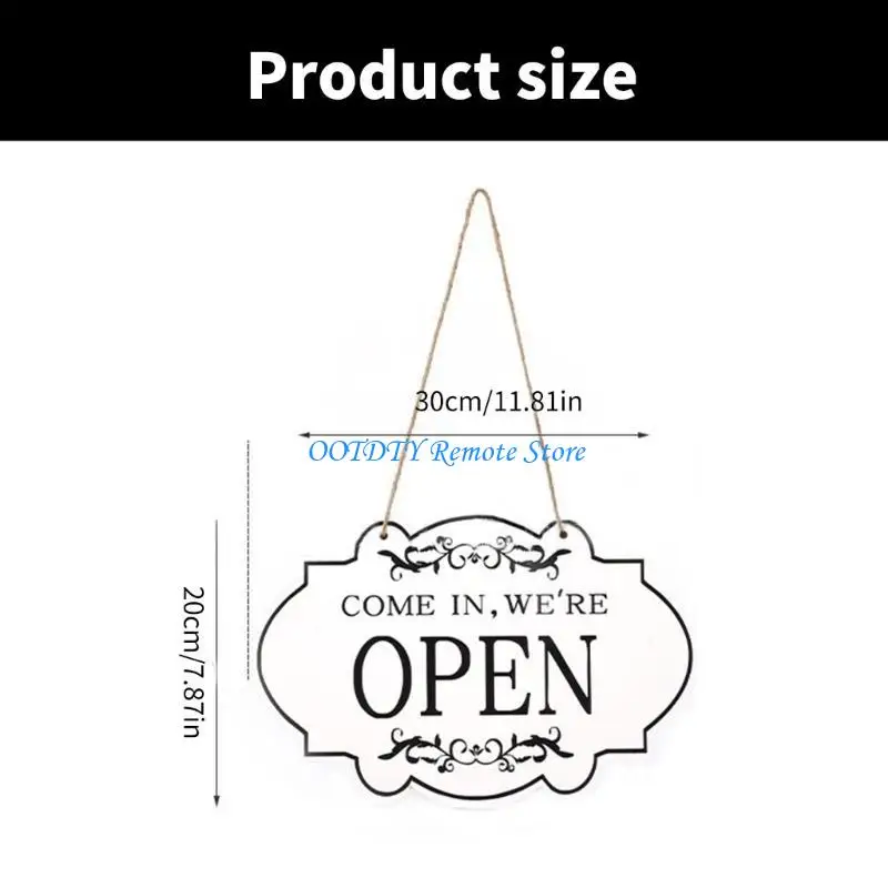 Dubbelzijdig open gesloten bord 33x20cm Houten open gesloten borden voor zakelijk gebruik in cafés en winkels