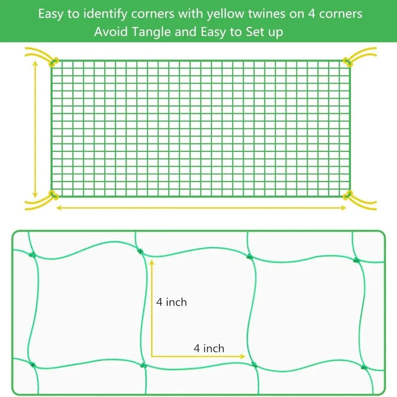 Garden Plant Climbing Net 27 Strand Trellis Net for Tomato Fruits Cucumber Hanging Gourd Bracket Net Wind Resistance Net