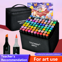 40/60/80/168 Colors Alcohol Markers Set Soft Brush Dual Tip Permanent Art Sketch Markers for Adult Artists Drawing Coloring