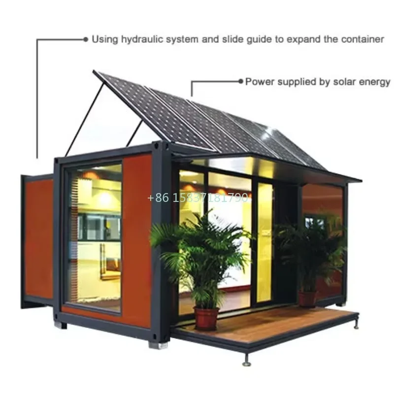 Prefabricated Container House Solar Powered 20ft 40ft Home Container Flat Pack Design Folding Container House Apartment Office