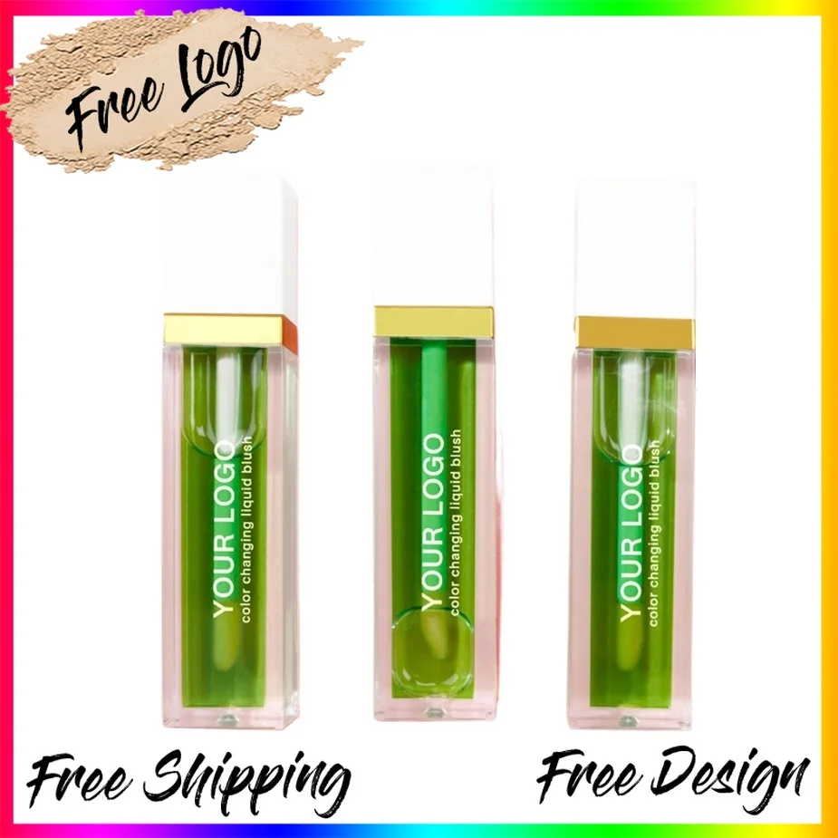 

Private Label Vegan Liquid Blush Custom Logo Round Tube Moisturizing Ph Temperature Color Changing Blusher Oil Bulk Rouge Makeup