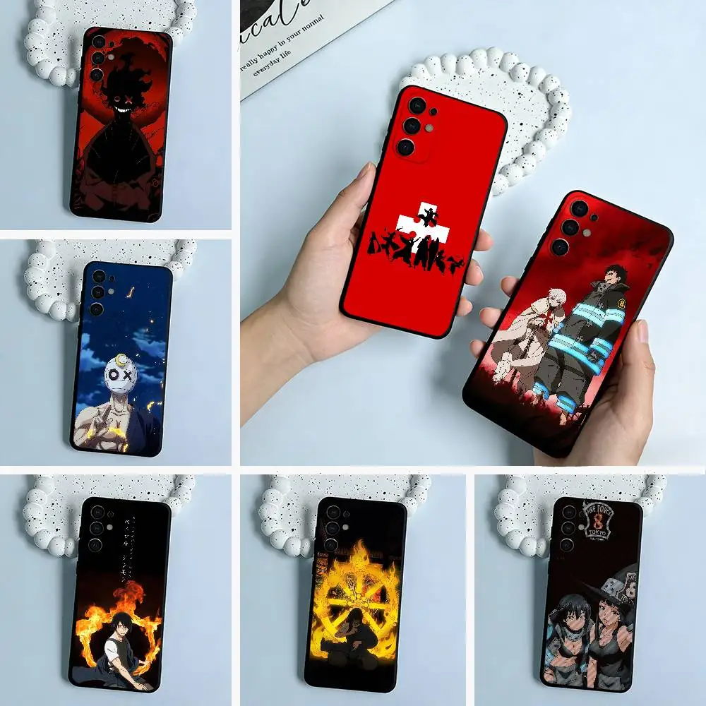 Shonen anime -Fire- Force Black Soft Silicone Phone Case for Samsung S25, S24, S21, S22, S23, S30, Ultra, S20, Plus, FE, Lite